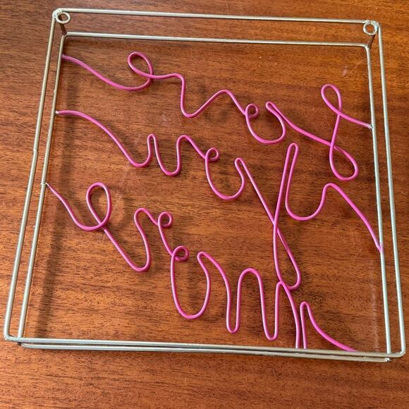 Love You More Gold and Pink Wall Home Decor Script Modern 12”x12” - Picture 8 of 10